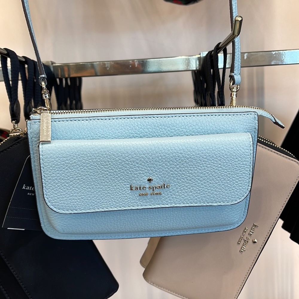 NWT Kate Spade Leila Small Crossbody K8284 
Leather Dewy Blue 
NWT - Picture 5 of 16